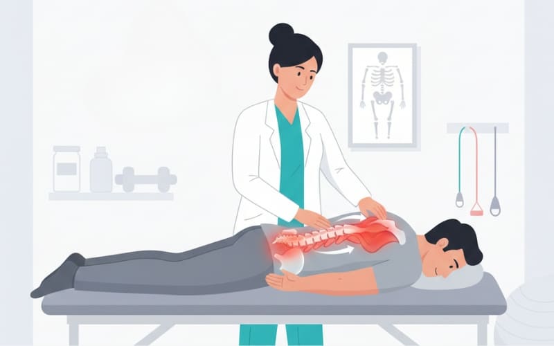 Targeted physiotherapy treatment for back pain at a clinical center in Palam Vihar, Gurgaon