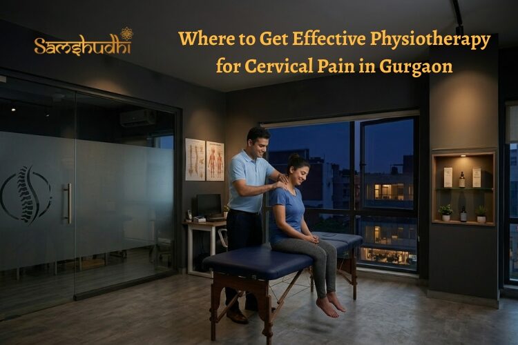 Physiotherapy for cervical pain in Gurgaon with expert therapist treating neck stiffness